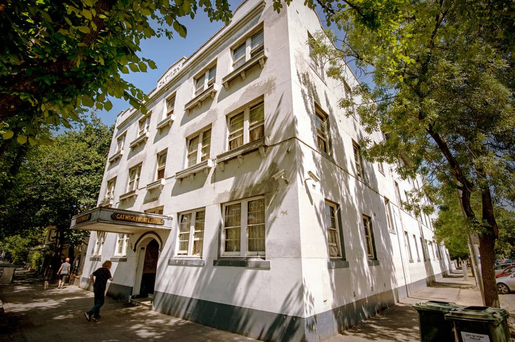 The Gatwick Hotel on Fitzroy Street, St Kilda, was sold in 2015 and renovated by contestants of The Block in 2018. Photo: Penny Stephens