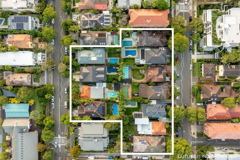 aerial of houses that have combined for one sale