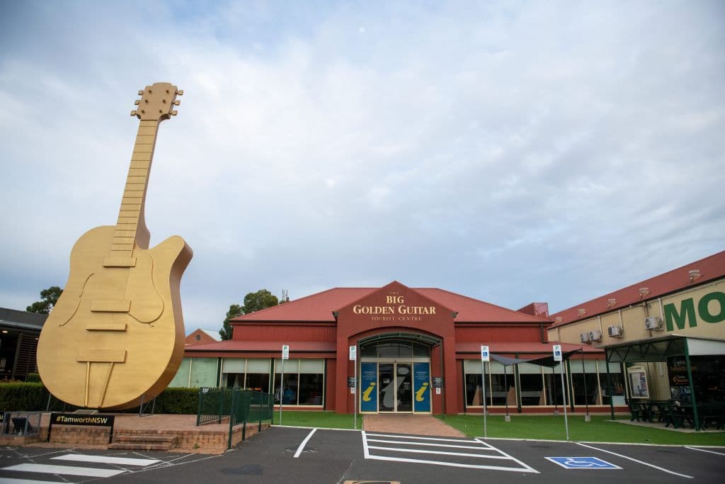 The Big Golden Guitar Tourism Centre based in Tamworth. Tamworth is the Country Music Capital of NSW and home to the Tamworth Country Music Festival.