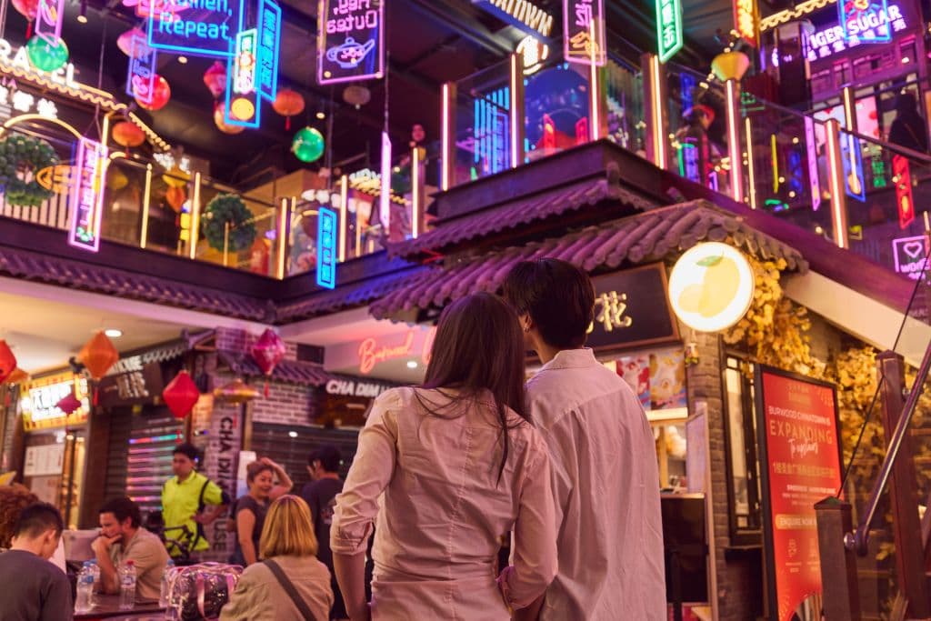 Couple exploring Chinatown in Burwood