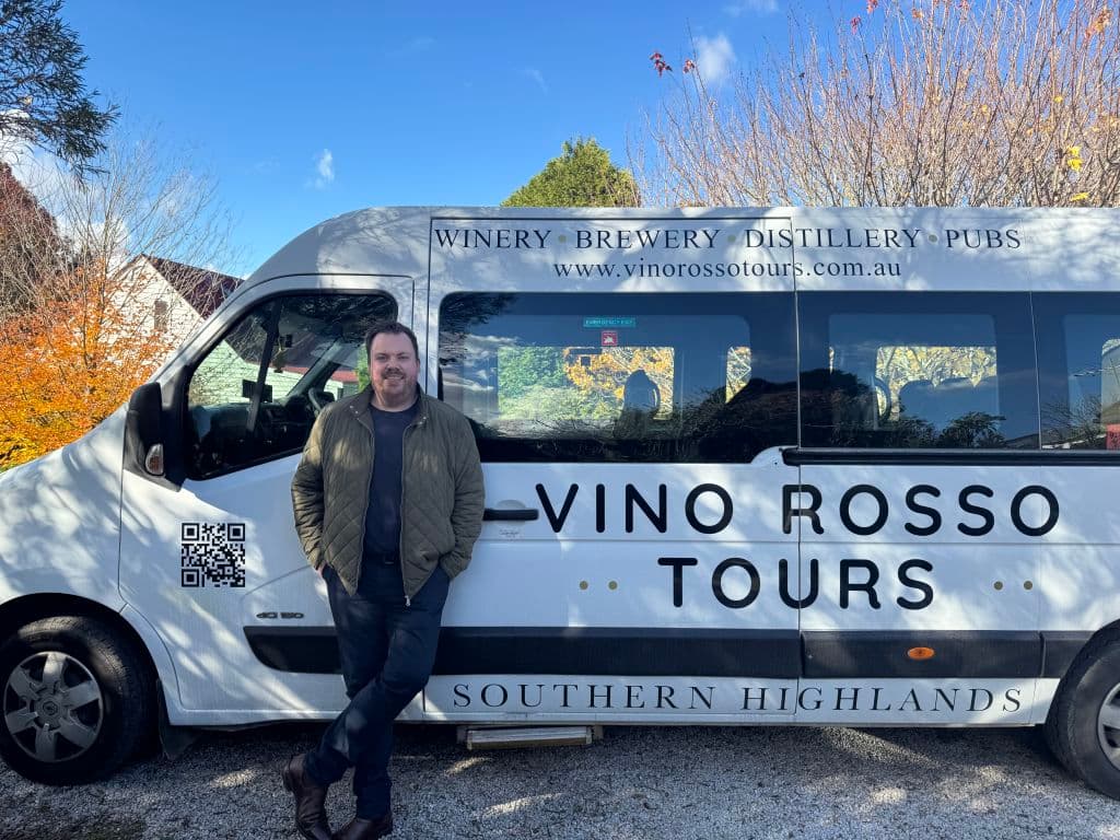 Ross Muller, owner and guide at Vino Ross Tours in the NSW Southern Highland, says quiet periods are a thing of the past, and has scaled up his business to suit.