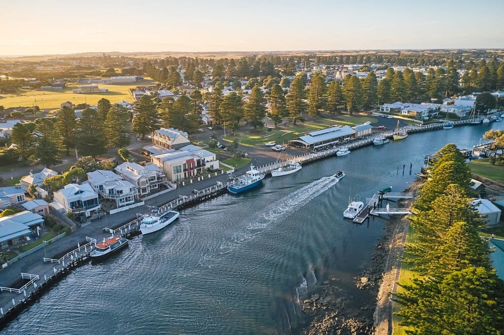 The beautiful Moyne River runs through Port Fairy, the last stop along the Great Ocean Road. Photo: Supplied
