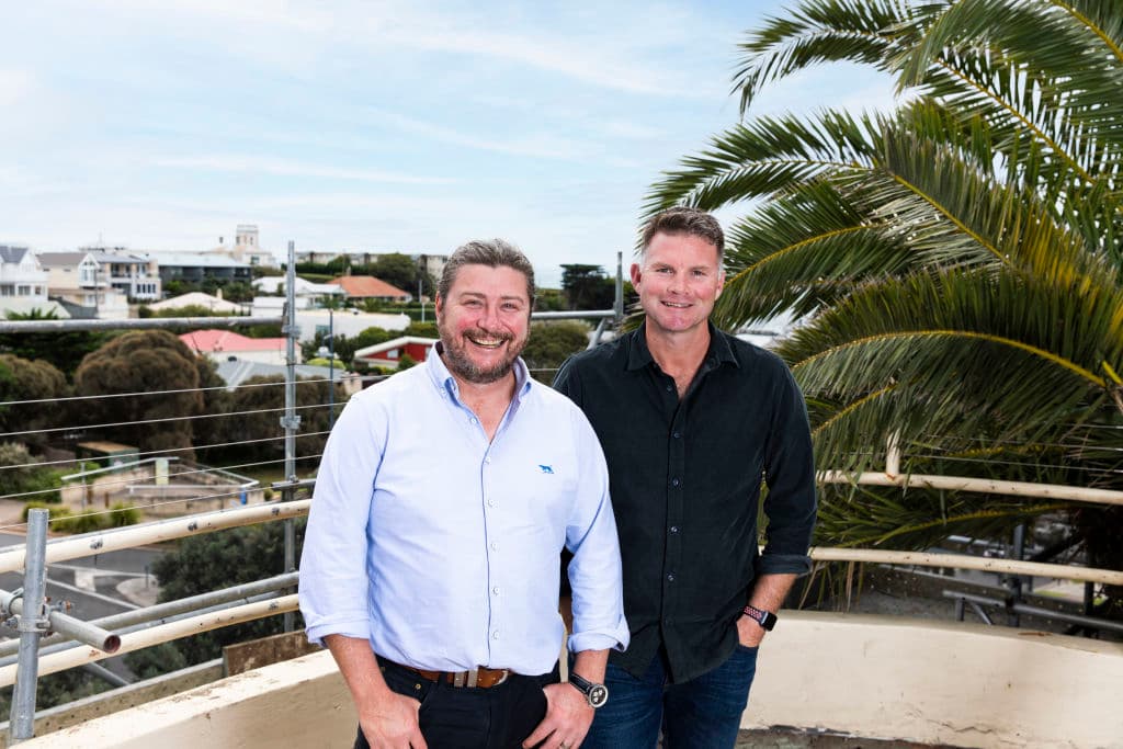 Prominent Melbourne chef Scott Pickett (left) and renowned publican Craig Shearer run the hospitality side of the hotel. Photo: Parker Blain