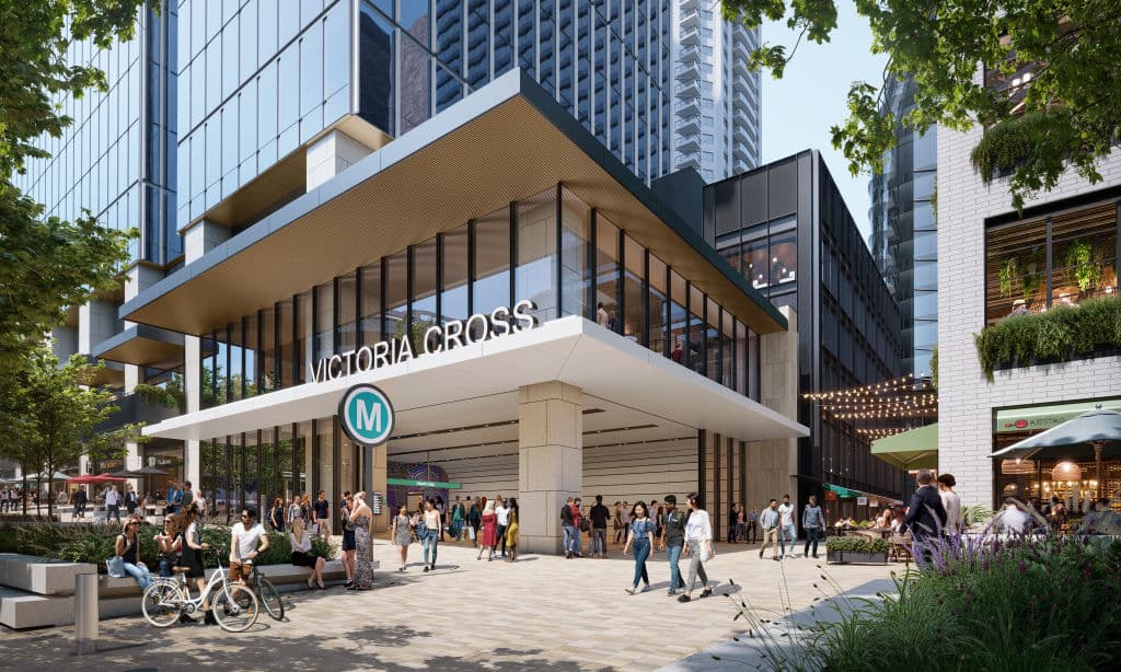 Sydney's market benefited from the Metro completion, including Victoria Cross Tower