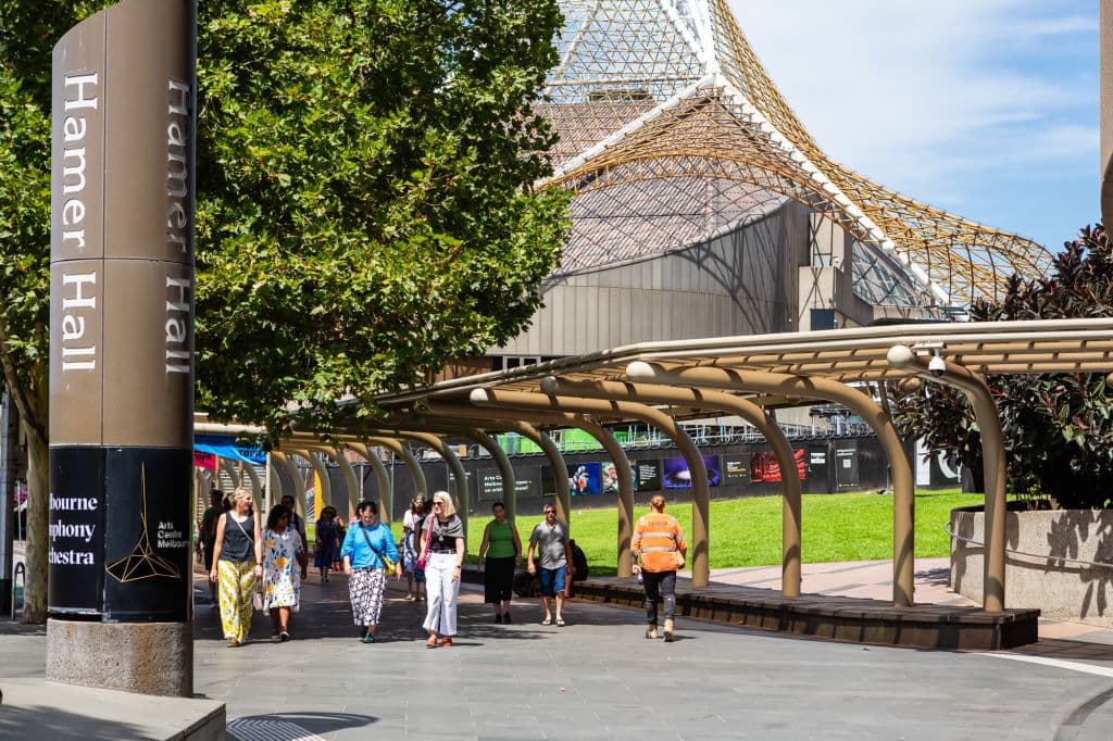 The $1.7b Arts Precinct will see an urban garden connect NGV, Arts Centre, and Hamer Hall. Photo: Greg Briggs Photo: Greg Briggs
