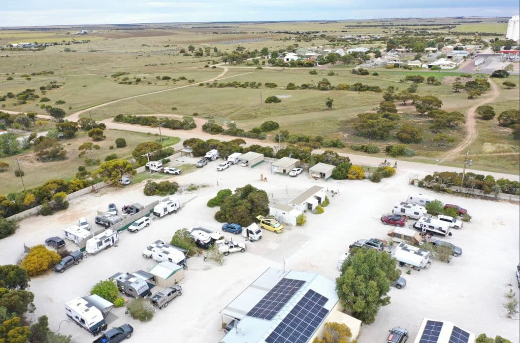 Caravan park with powered sites.