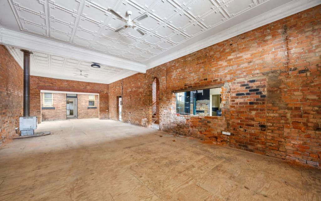 Red brick, pressed metal