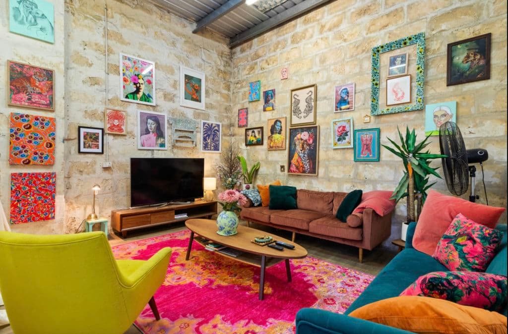 Art, living room, TV