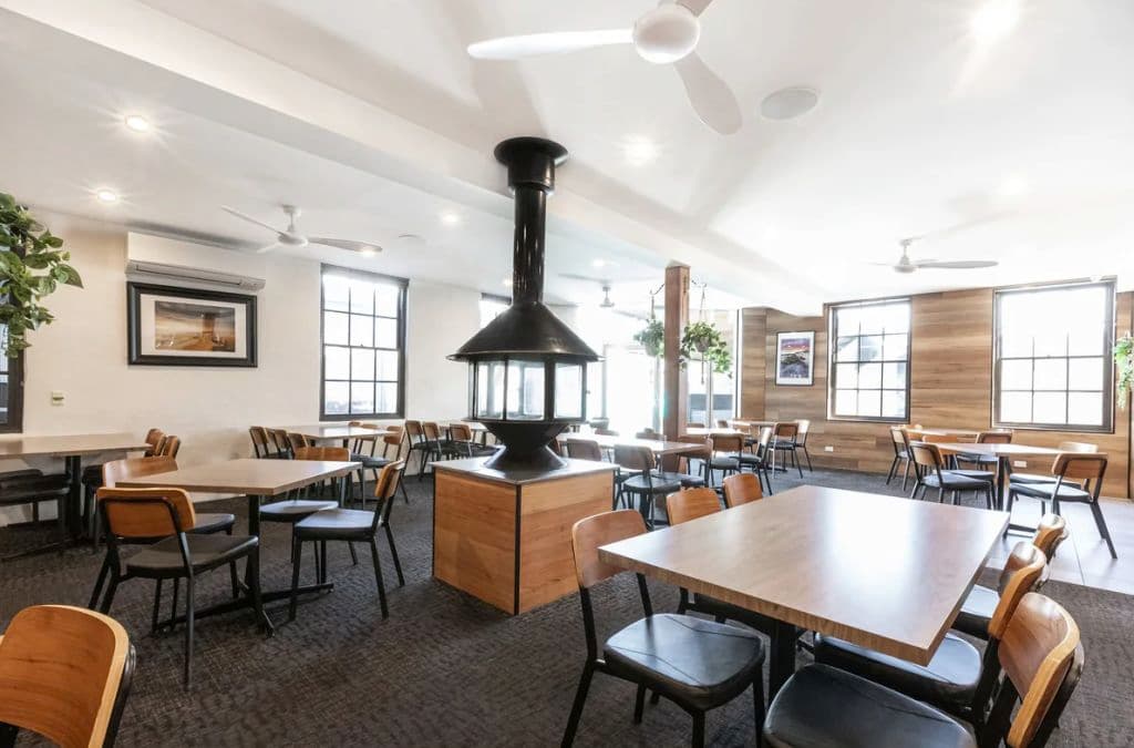 The pub's dining space reveals a large modern space.