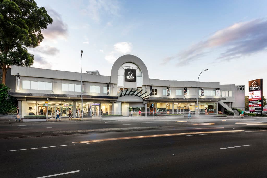 Shopping centre, road