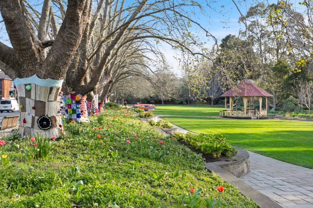 A pretty green space in the town's centre.