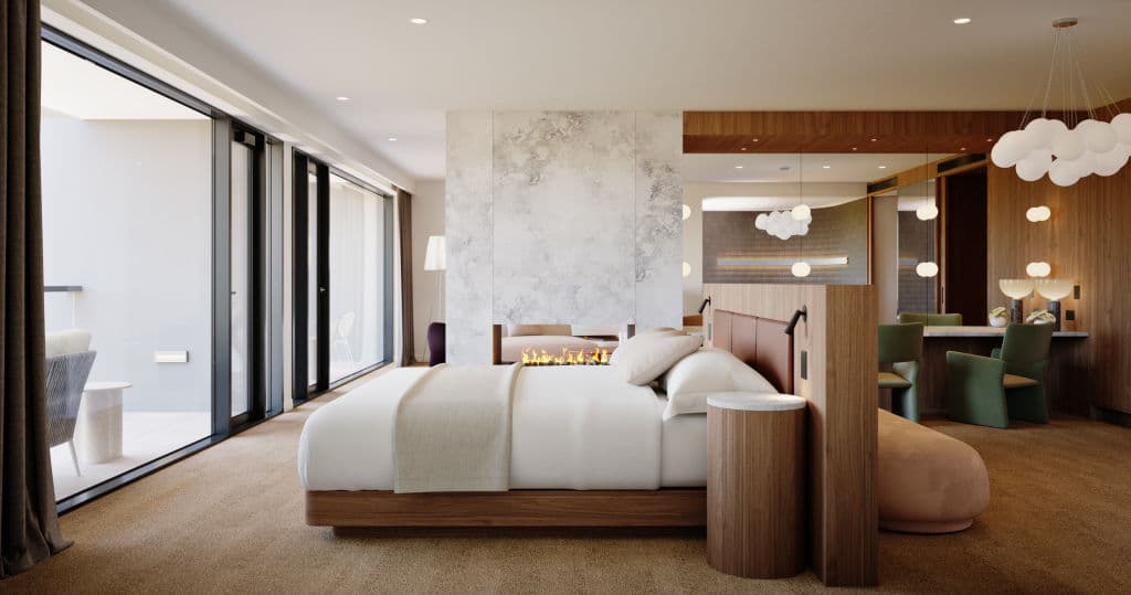 Artists Impression of Levantine Hill Hotel bedroom.