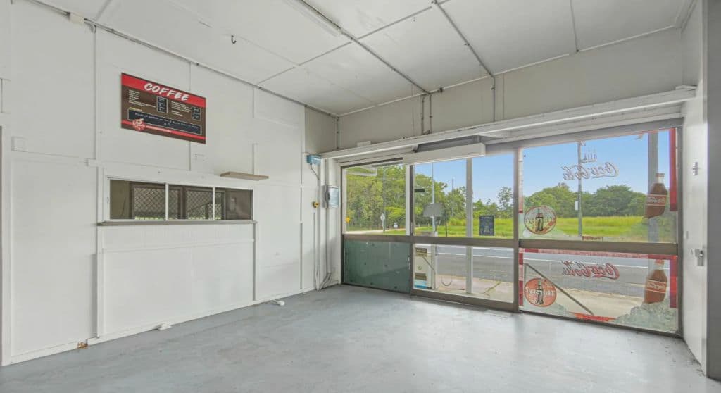 The inside of the shop which has been cleared for new owners is simple.