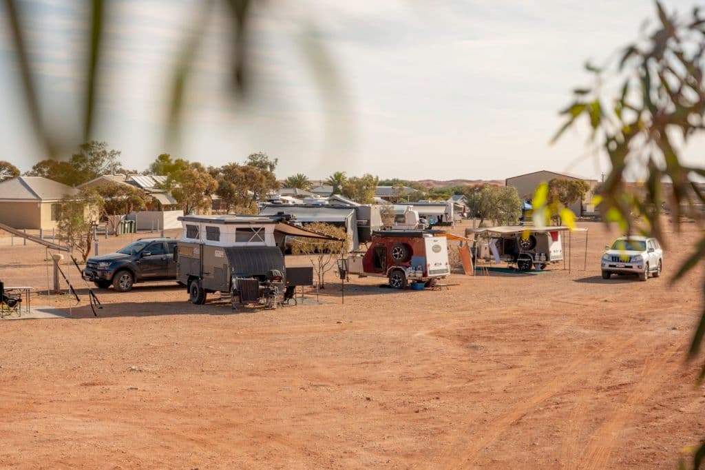 Caravan parks sit on the ground.