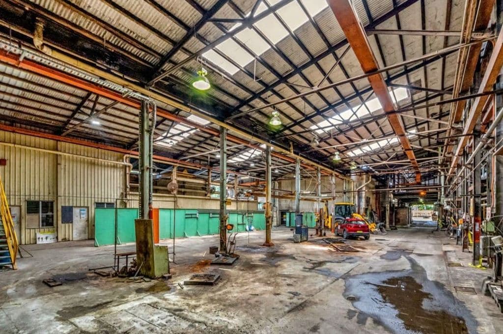 The main mill building features a large cavernous space.