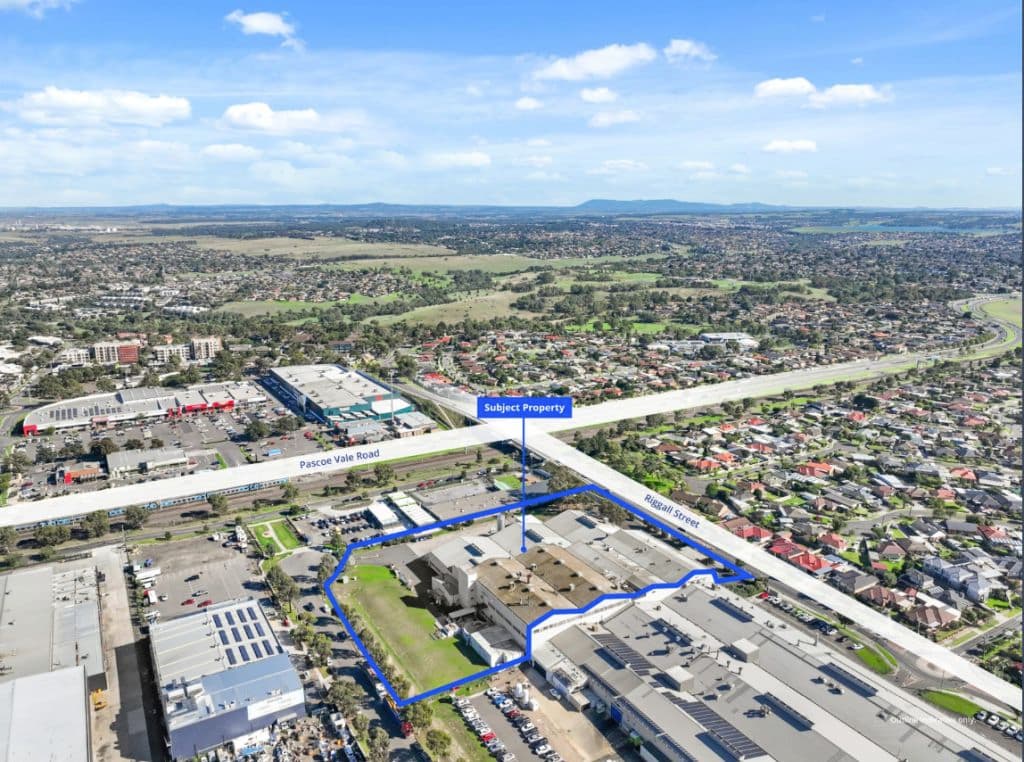 The property is wedged between Riggall Street and Kraft Court in Broadmeadows.