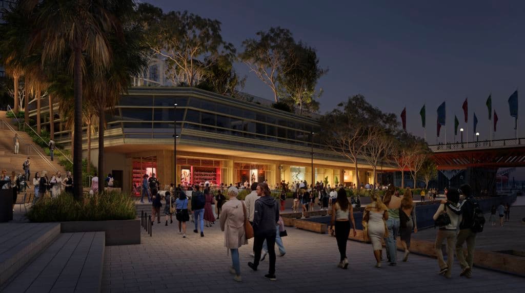 Harbourside in Sydney - artist impression only