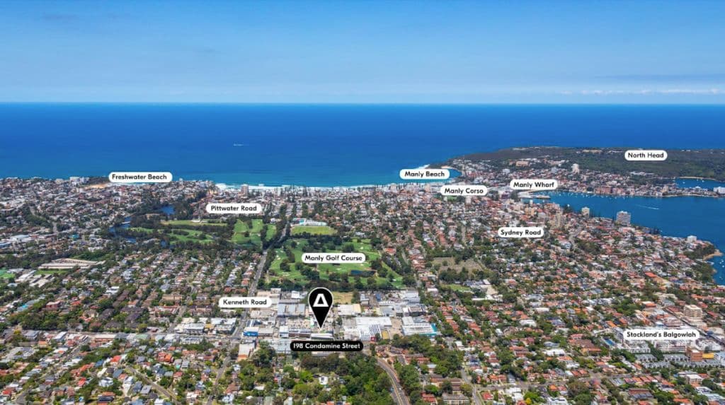 An aerial image of the Northern Beaches of Sydney.