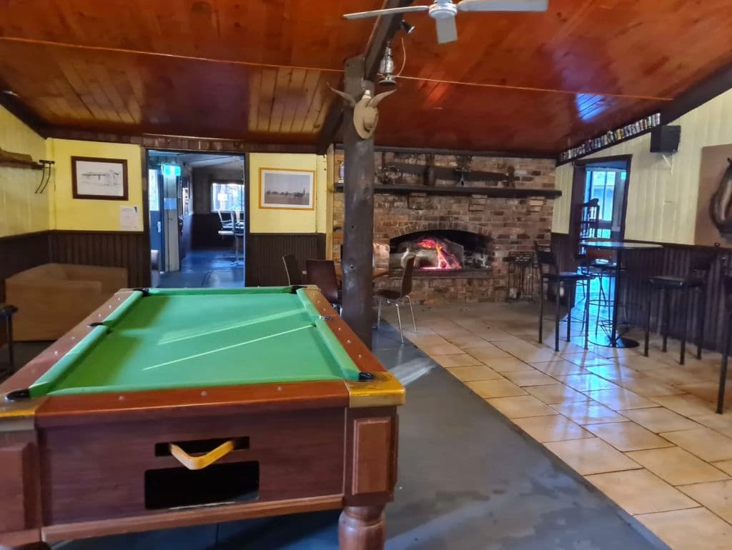 Dining room, pool table