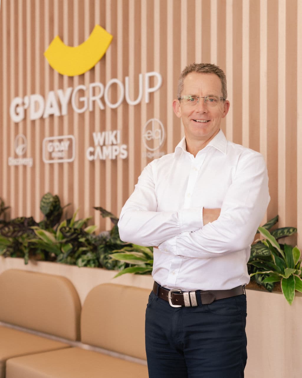 Grant Wilckens, G’day Group founder and chief executive officer (CEO) stands in his office.