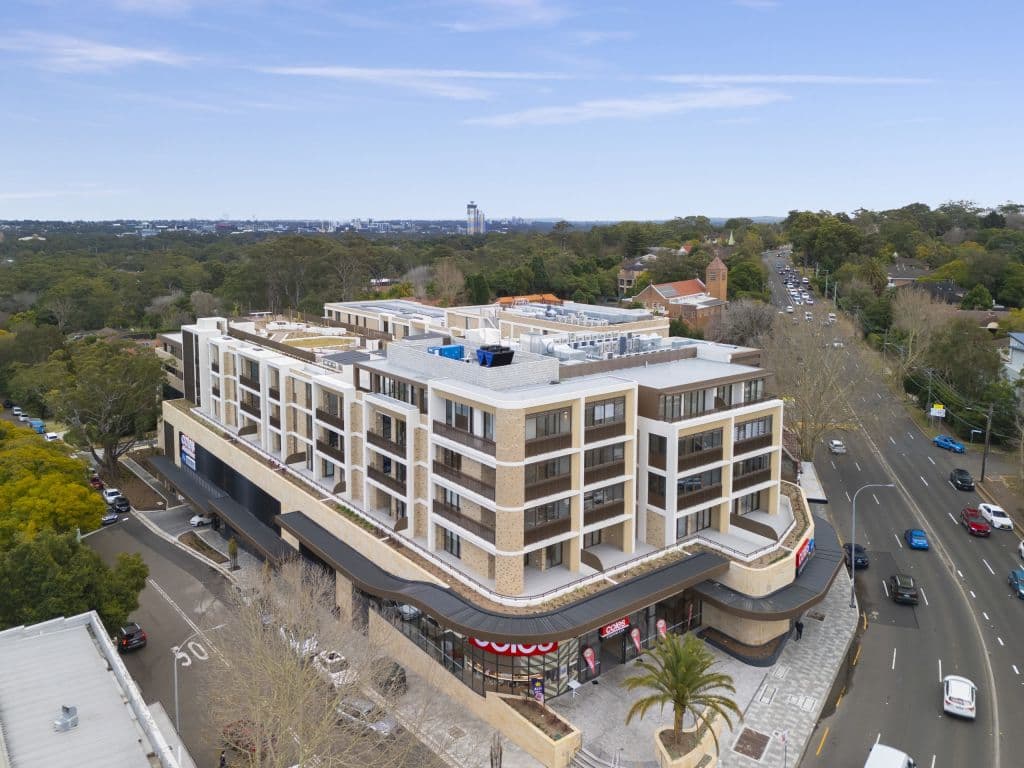 The apartments at Balfour Place in Lindfield sold for 16 per cent more than comparable apartments without a retail component.