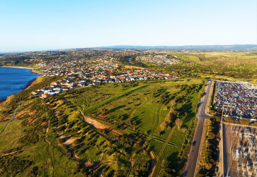 A mass of land from an aerial view of the 12-hectare block.