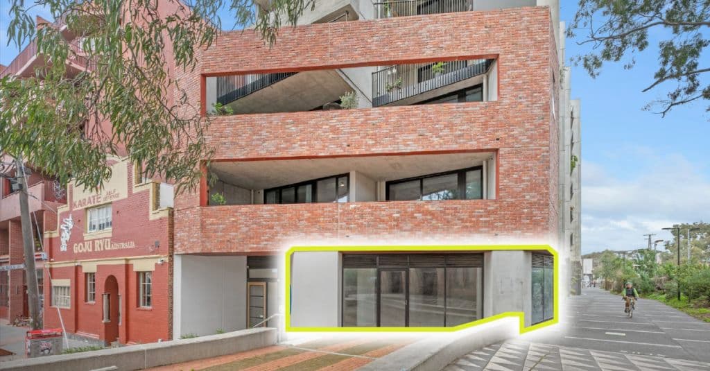 The ground floor retail space at 27 Wilson Street sits on a busy corner with high foot traffic.