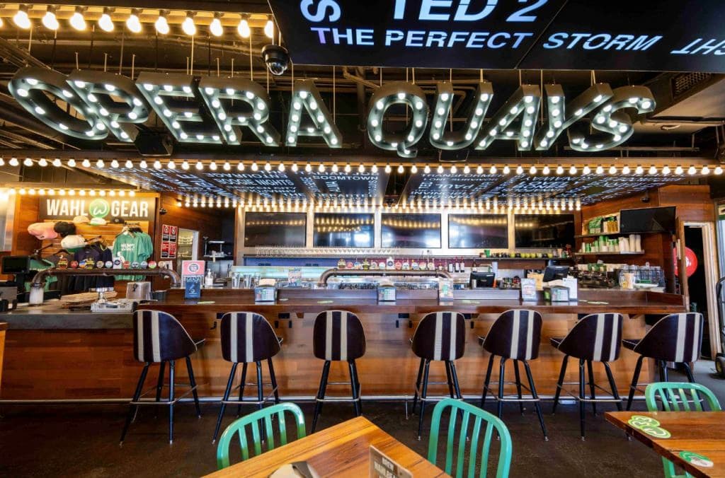 Bar seating and bright lights helped create a unique atmosphere for the former operator.