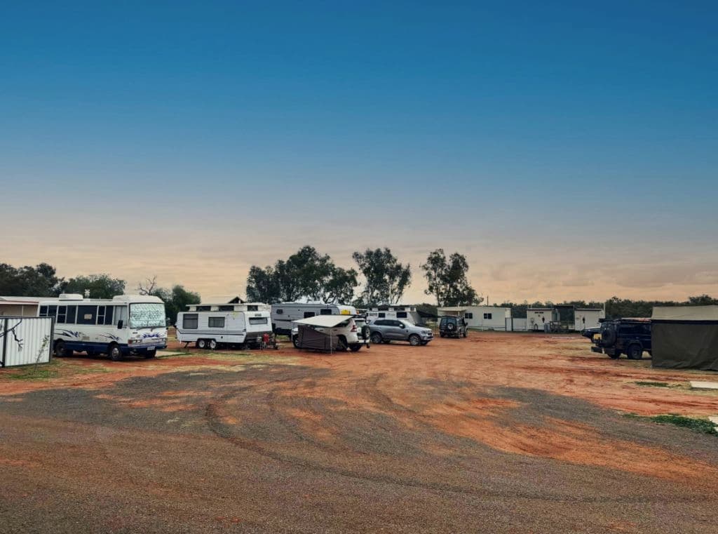 Caravans at the caravan and camping site.