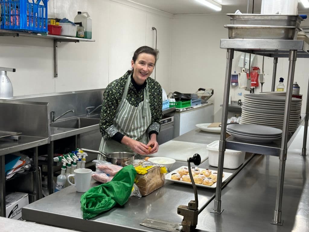 Prue Brancher in the pub's new and improved commercial kitchen.