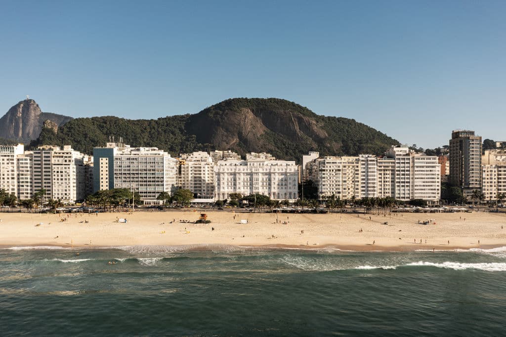 Copacabana Palace on the beach of Rio.