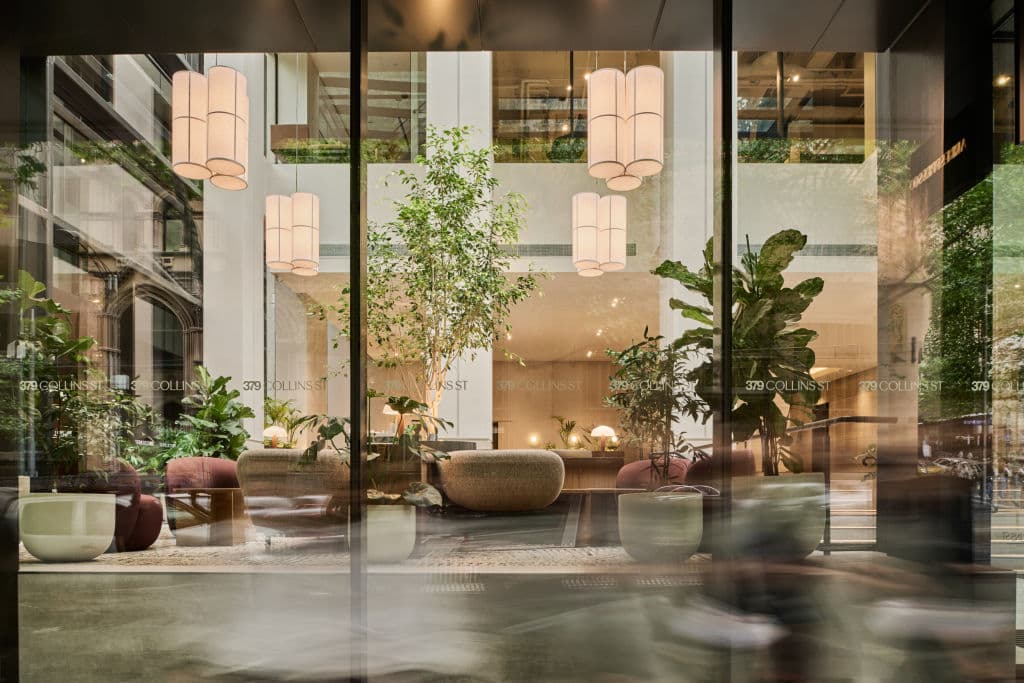 The lobby at 379 Collins Street Melbourne