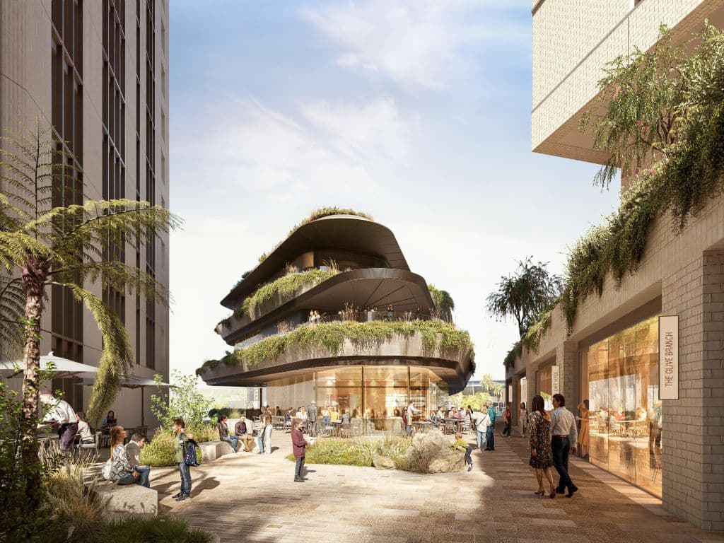 Renders of The Plaza at The Waterfront, Urban Development's Gosford Project.