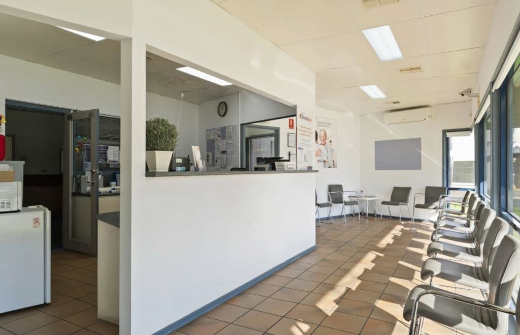 A reception desk at the facility.
