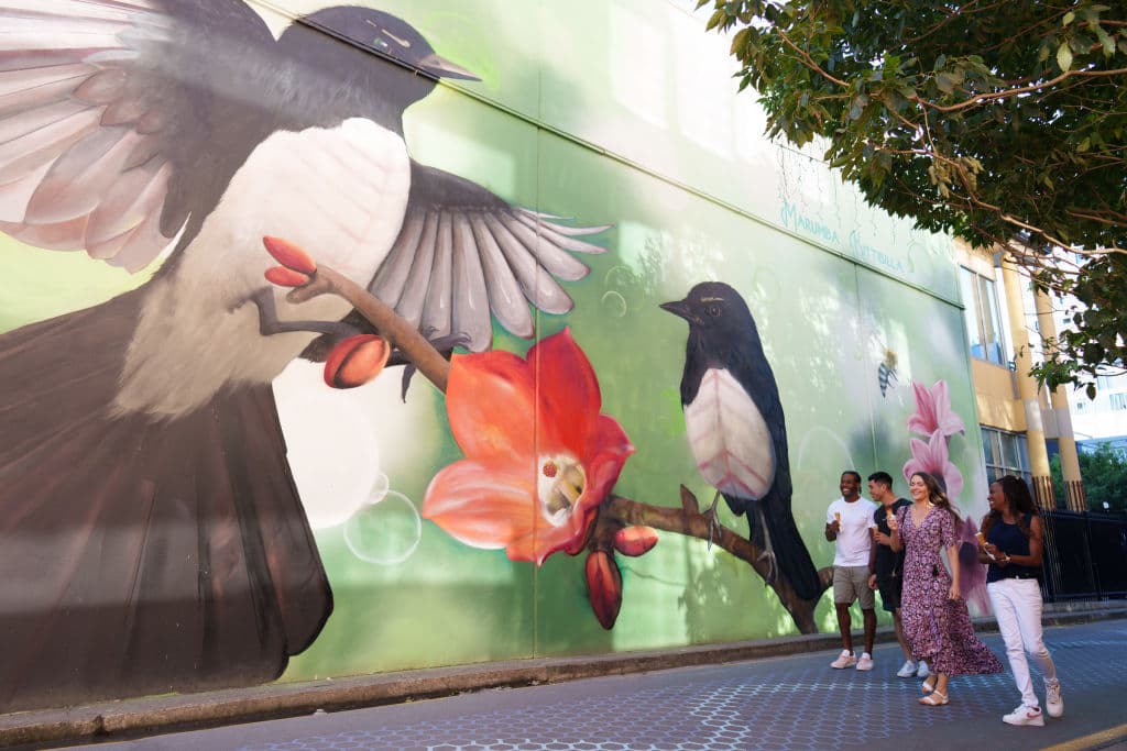 Warraba Weatherall mural in the Fish Lane Arts Precinct