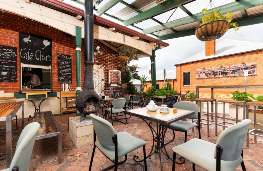 The undercover alfresco space dedicated to cafe clair.