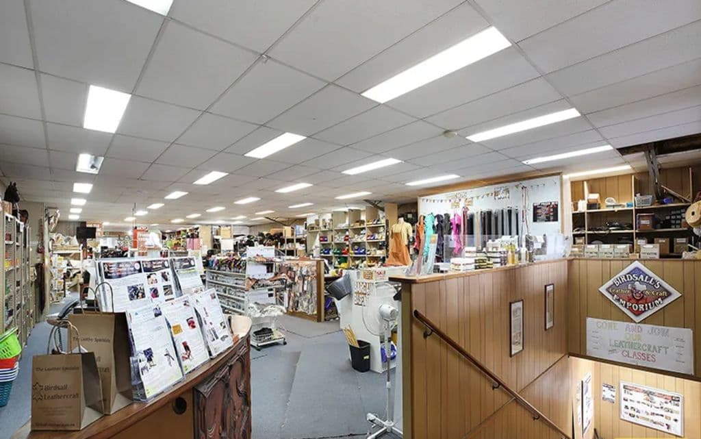 Birdsall's Emporium upstairs offered a range of leathergoods for sale.